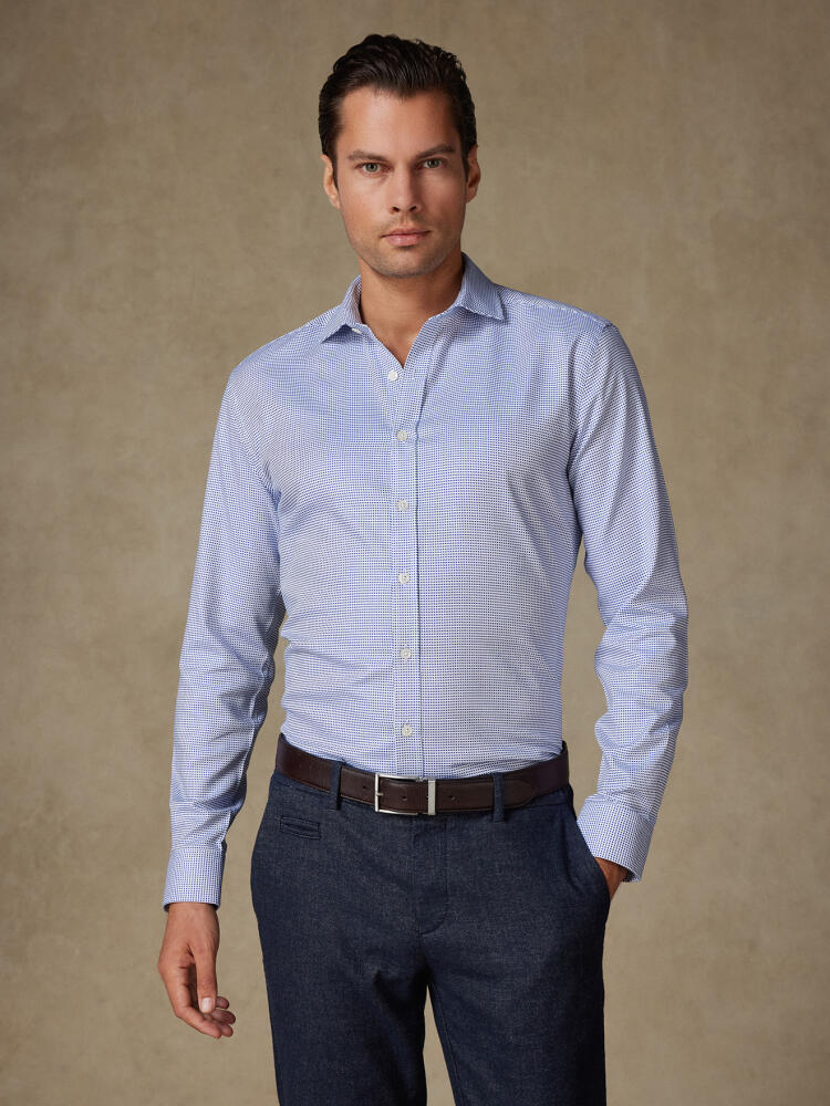 Chemise Earle en natté marine Chemises Business Classique