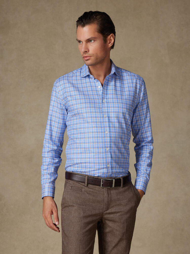 Chemise Elli à carreaux ciel Chemises Casual Classique