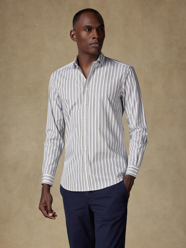 Chemise Emlyn à rayures kaki Chemises Homme