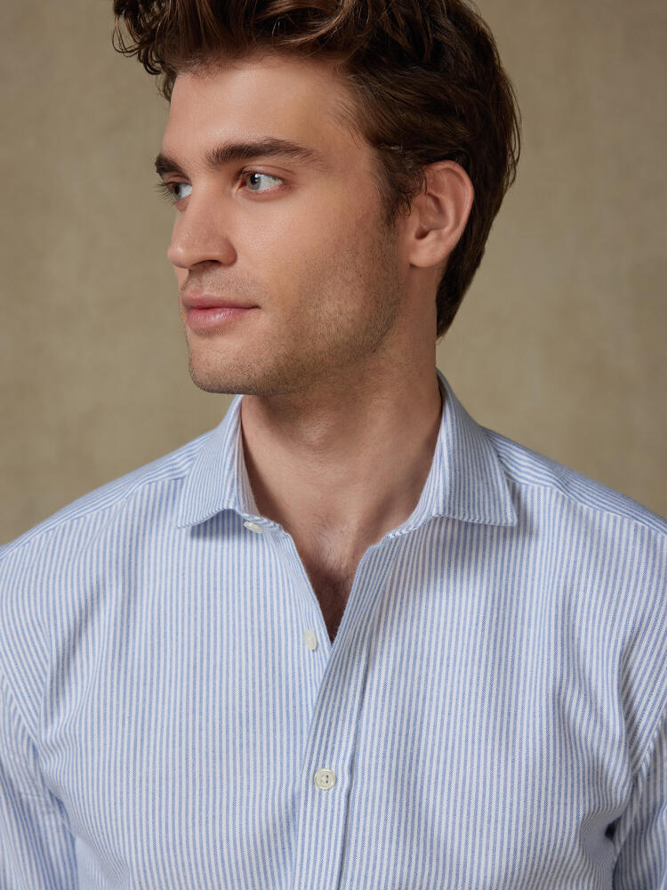 Chemise Grab en oxford brushed bleu Chemises Business Classique