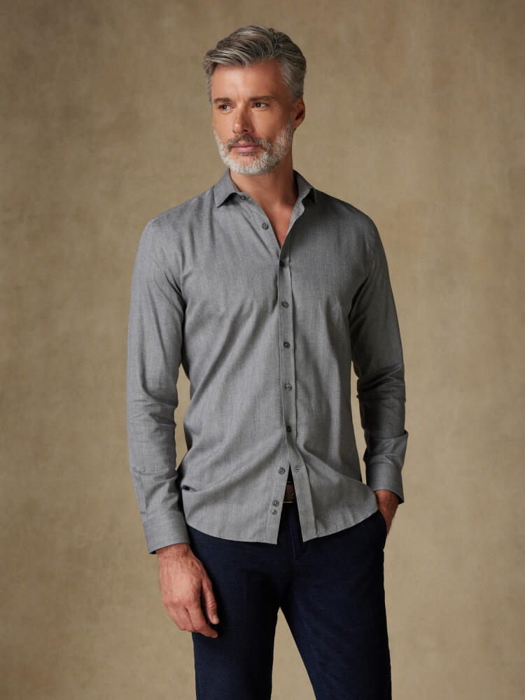 Chemise Hall en flanelle anthracite Chemises Homme