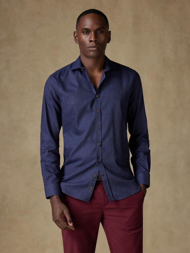 Chemise Hall en flanelle marine Chemises Homme