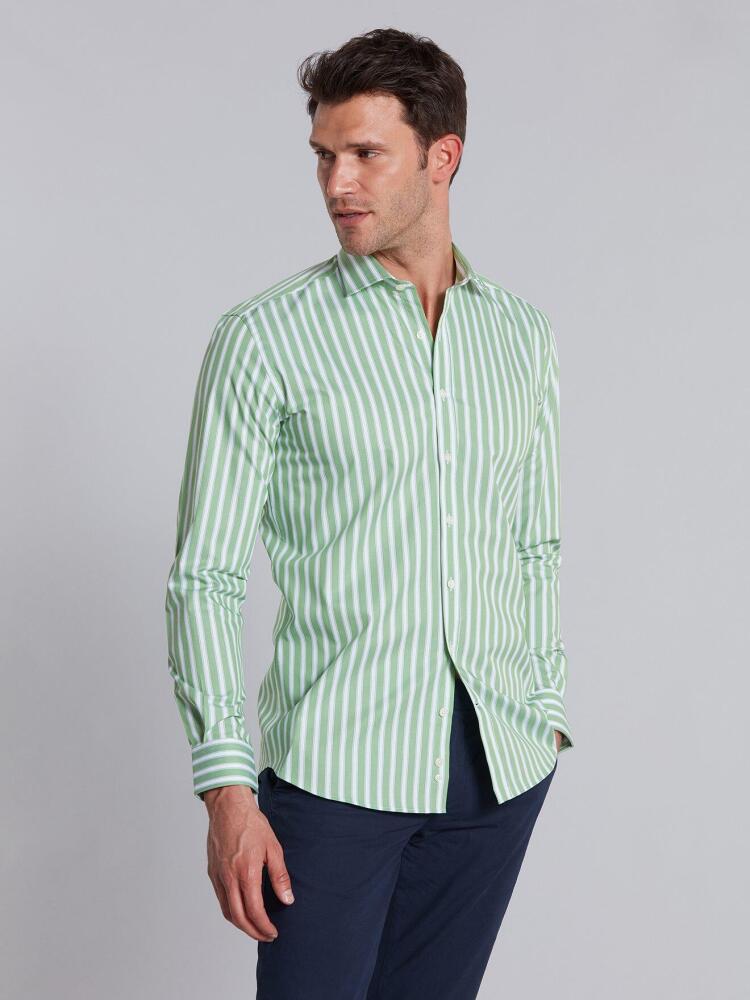 Chemise Harvey à rayures vertes Chemises Homme