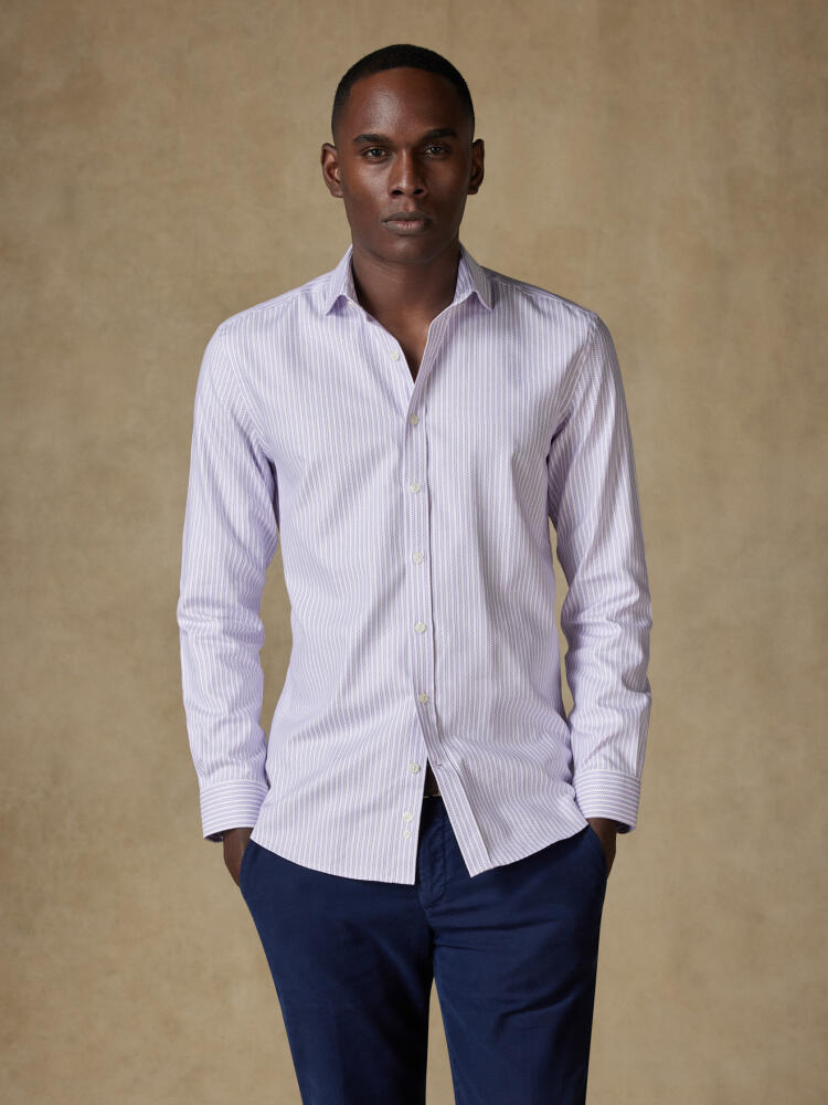 Chemise Hebert à rayures parme Chemises Homme