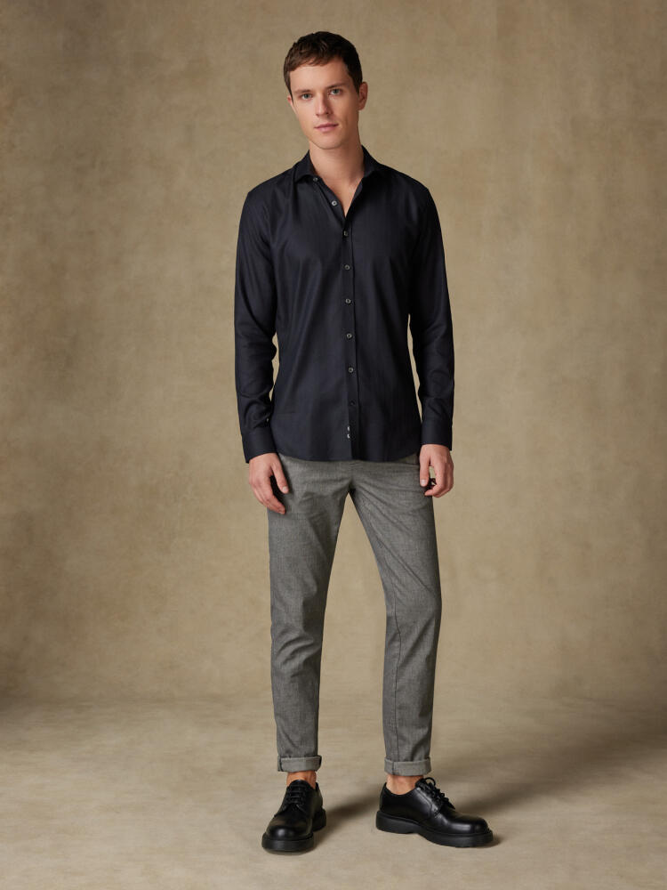 Chemise en Chevron noire Chemises Homme