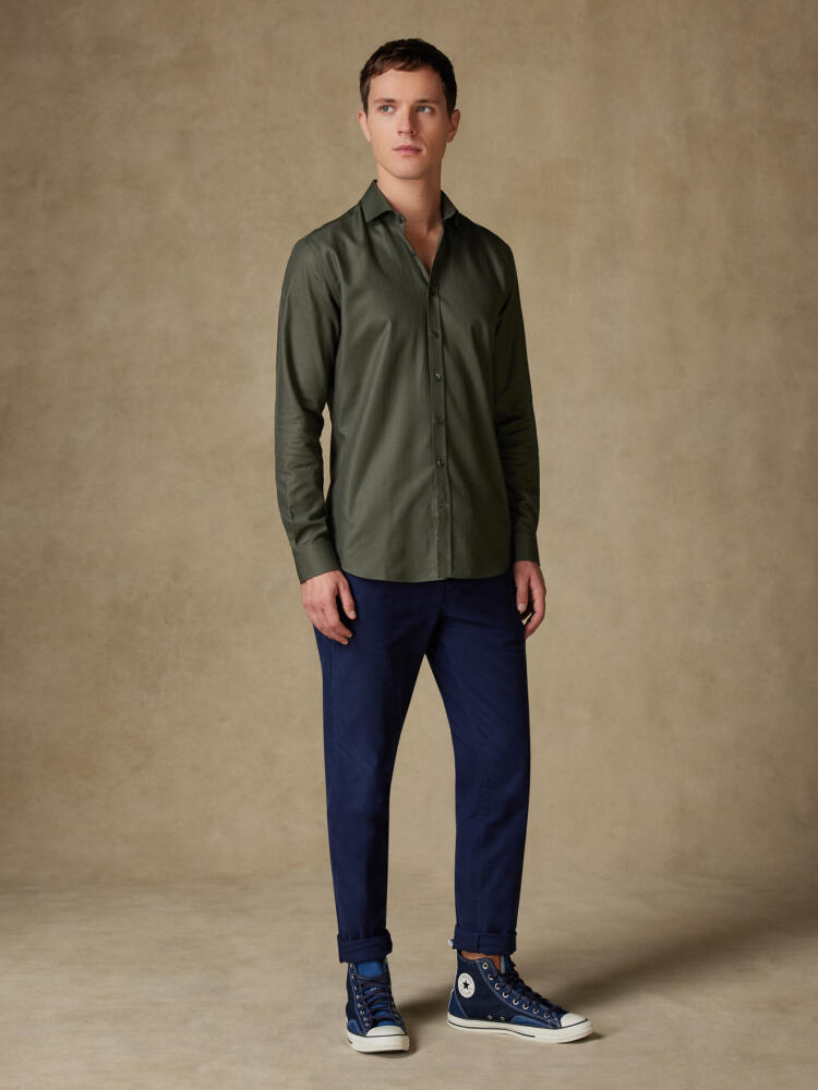 Chemise en Chevron kaki Chemises Homme