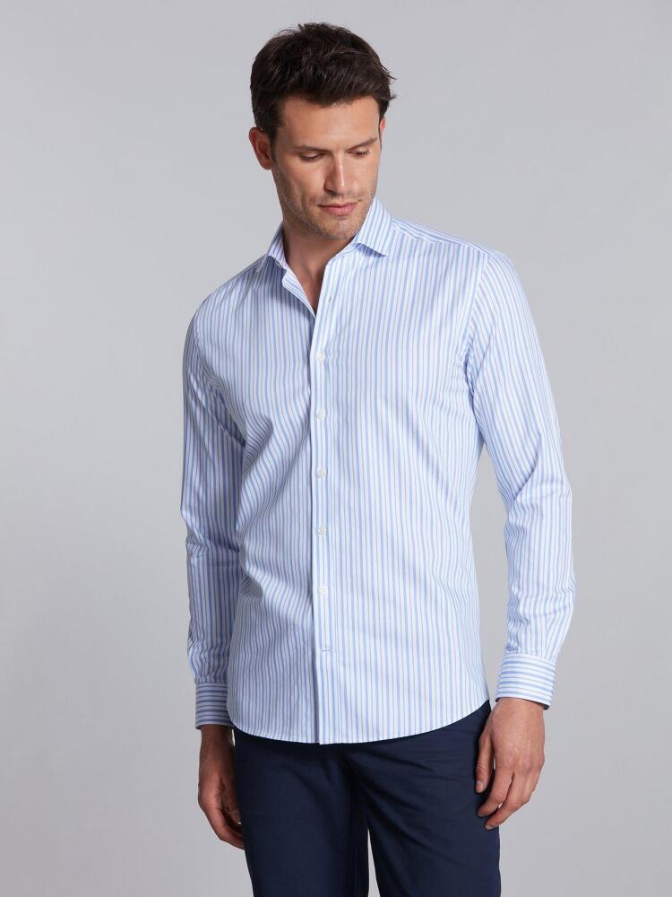 Chemise Irwin à rayures ciel Chemises Homme
