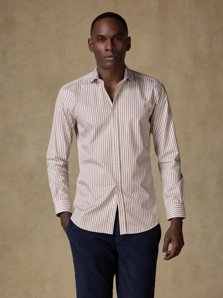 Chemise Kenneth à rayures beige Chemises Homme