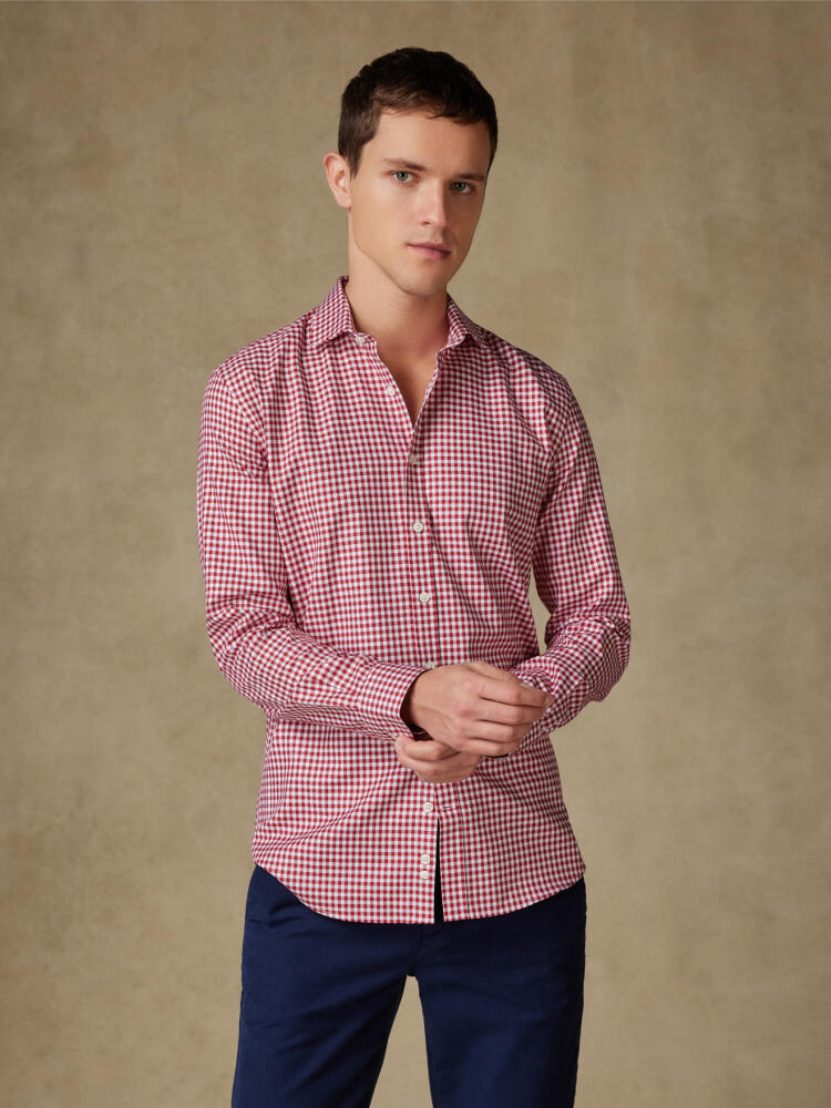 Chemise Lucas à carreaux rouge Chemises Homme