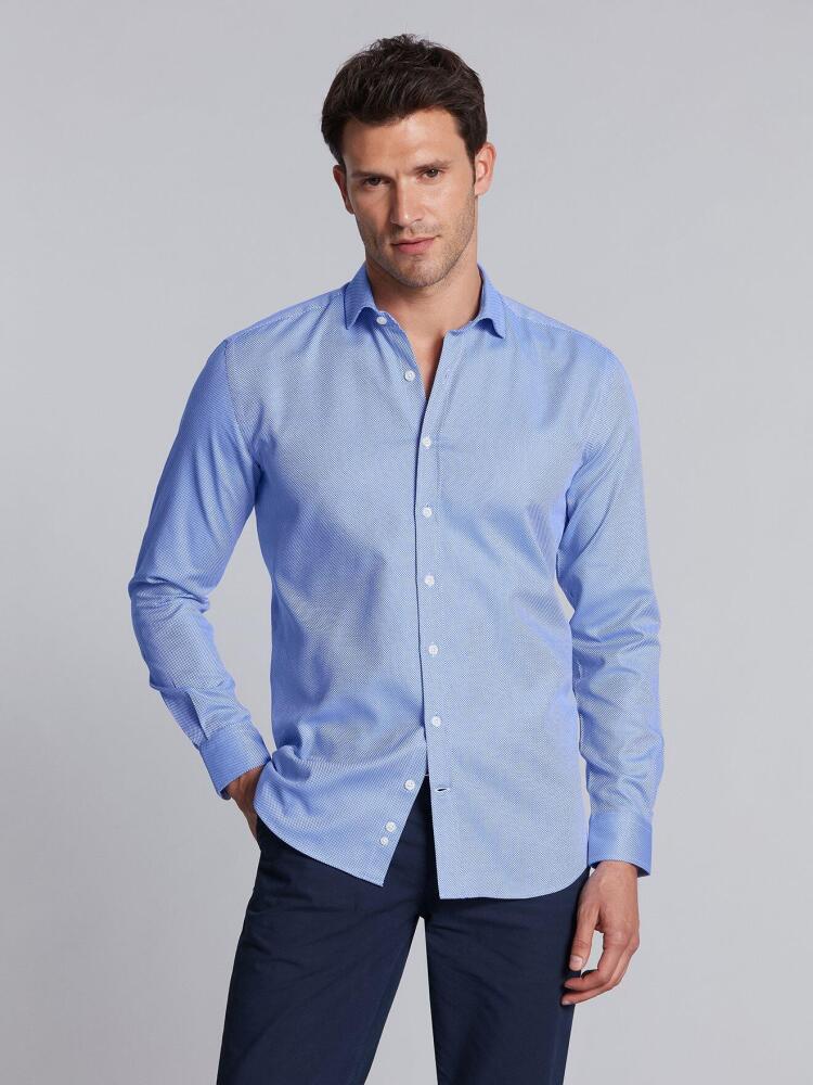 Chemise Luke en natté bleue Chemises Homme