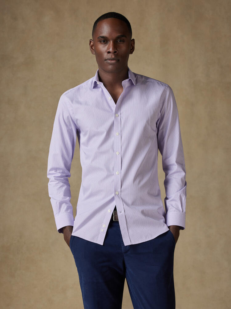 Chemise Menthon à rayures parme Chemises Homme