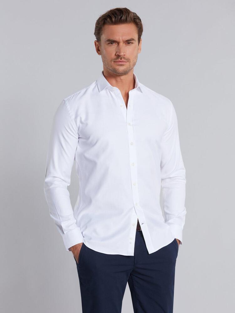 Chemise Miles texturée blanche Chemises Homme