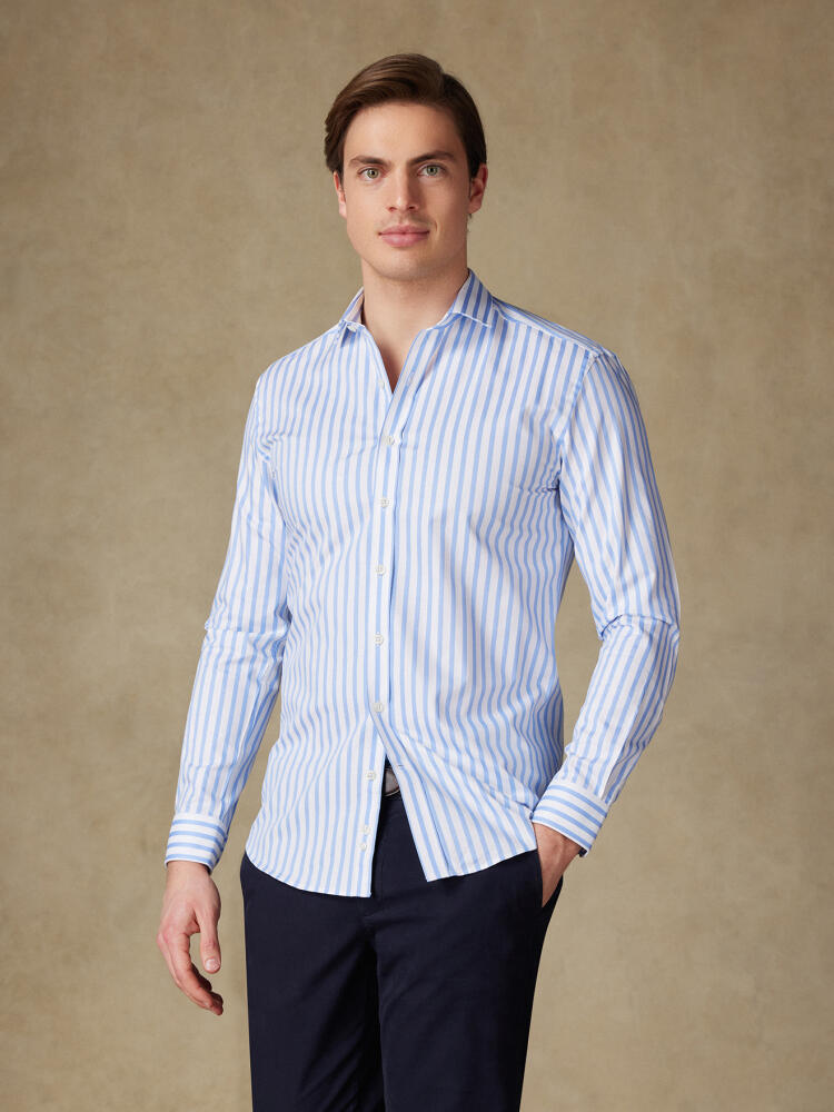 Chemise Paul à rayures ciel Chemises Homme