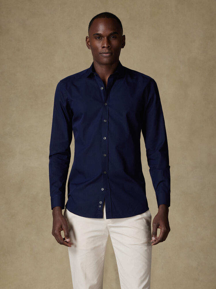 Chemise en popeline marine Chemises Business Classique
