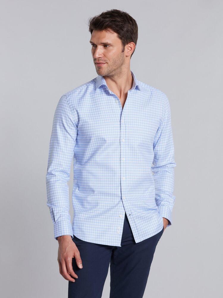 Chemise Rod à carreaux ciel Chemises Homme
