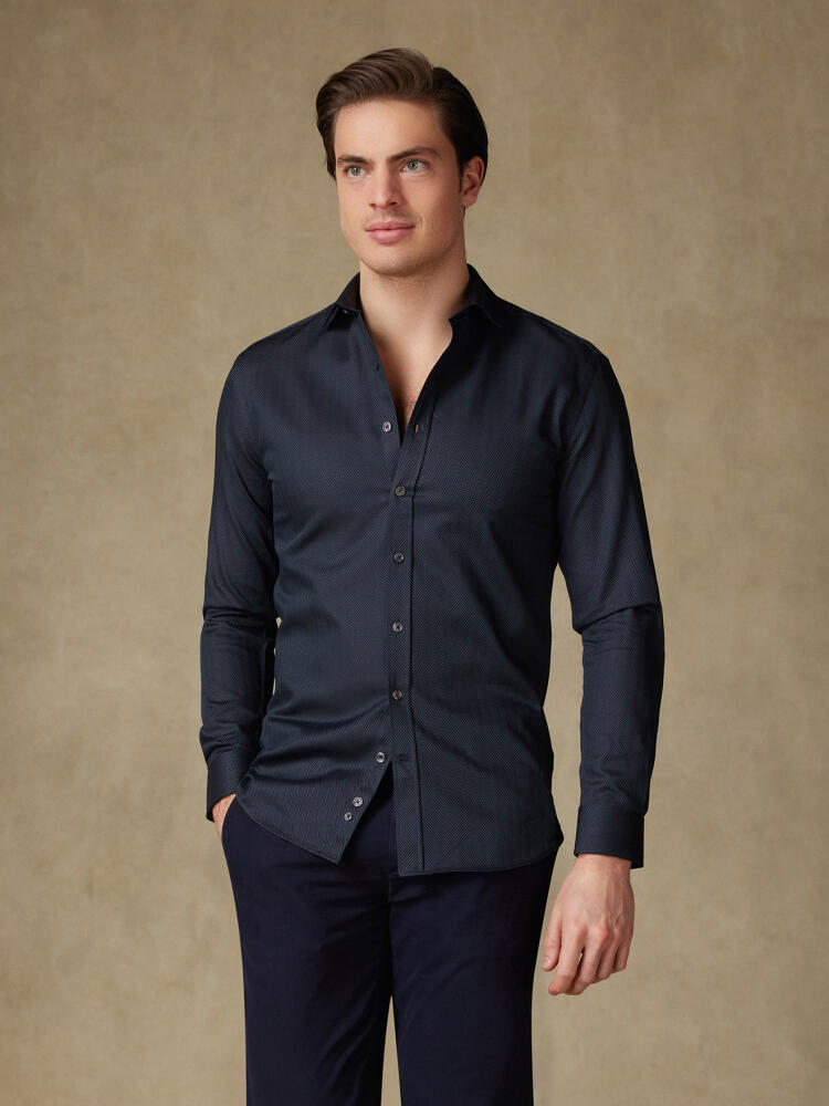 Chemise cintrée Allan en chevron anthracite Chemises Homme