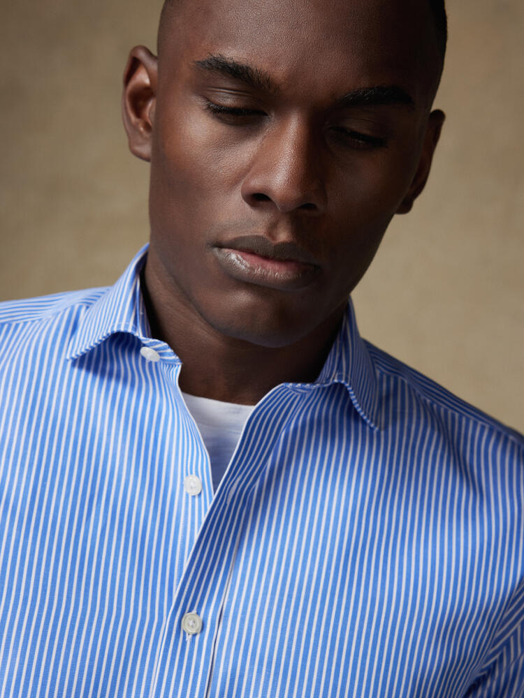 Chemise cintrée Andrea à rayures bleues Chemises Business Slim