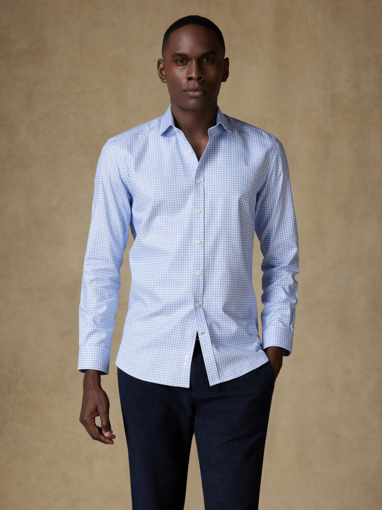 Chemise cintrée Barney à carreaux ciel Chemises Homme