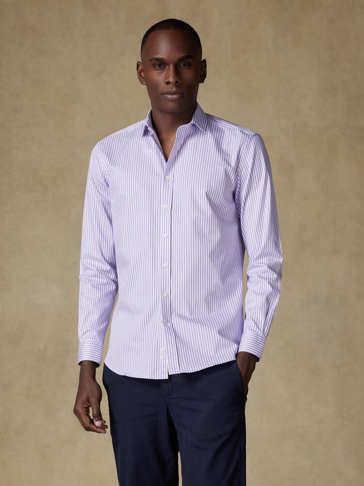 Chemise cintrée Barry à rayures parme Chemises Homme