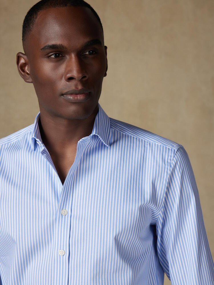 Chemise cintrée Barry à rayures ciel Chemises Homme