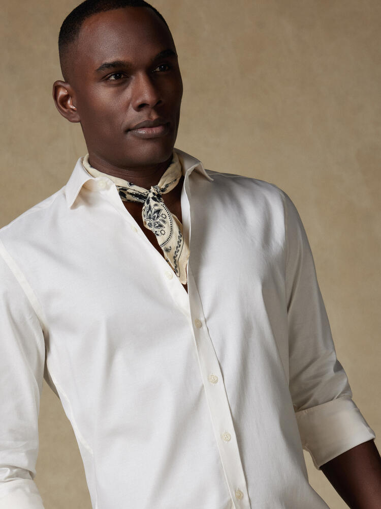 Chemise cintrée Bolton off-white en coton & lyocell Chemises Business Slim