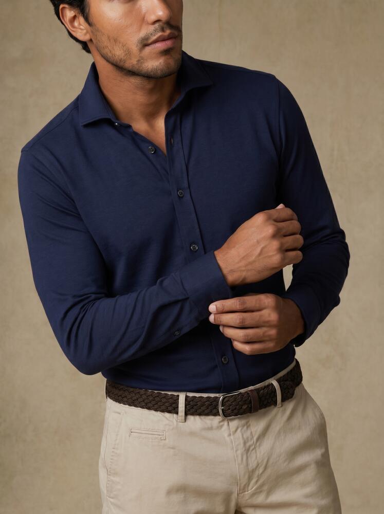 Chemise cintrée Boxy en jersey marine Chemises Homme