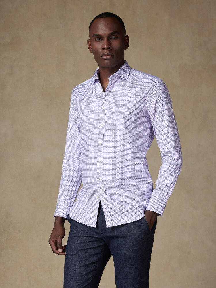 Chemise cintrée Brent à carreaux parme Chemises Business Slim