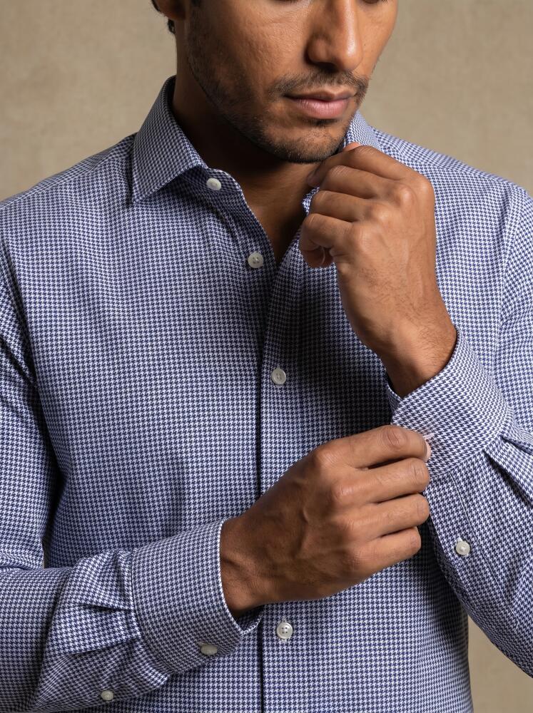 Chemise cintrée Calder en twill marine Chemises Homme