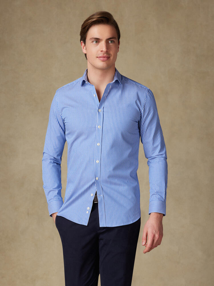 Chemise cintrée Chaim à rayures bleues Chemises Homme
