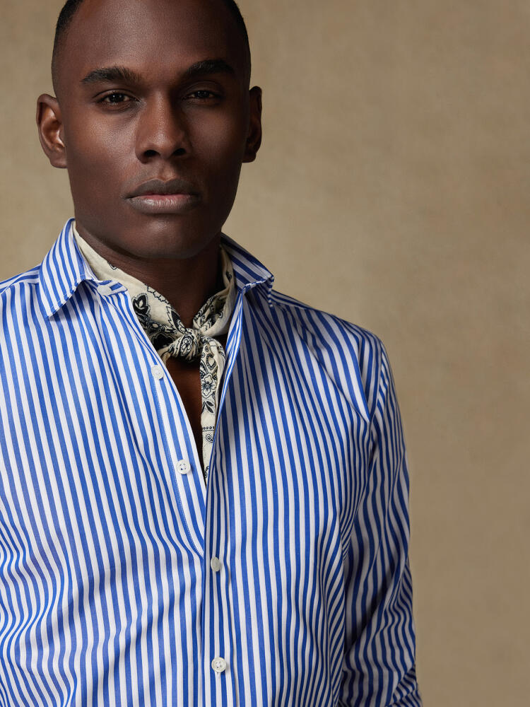 Chemise cintrée Chris à rayures marine Chemises Business Slim