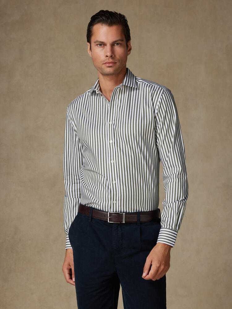 Chemise cintrée Dale à rayures kaki Chemises Business Slim