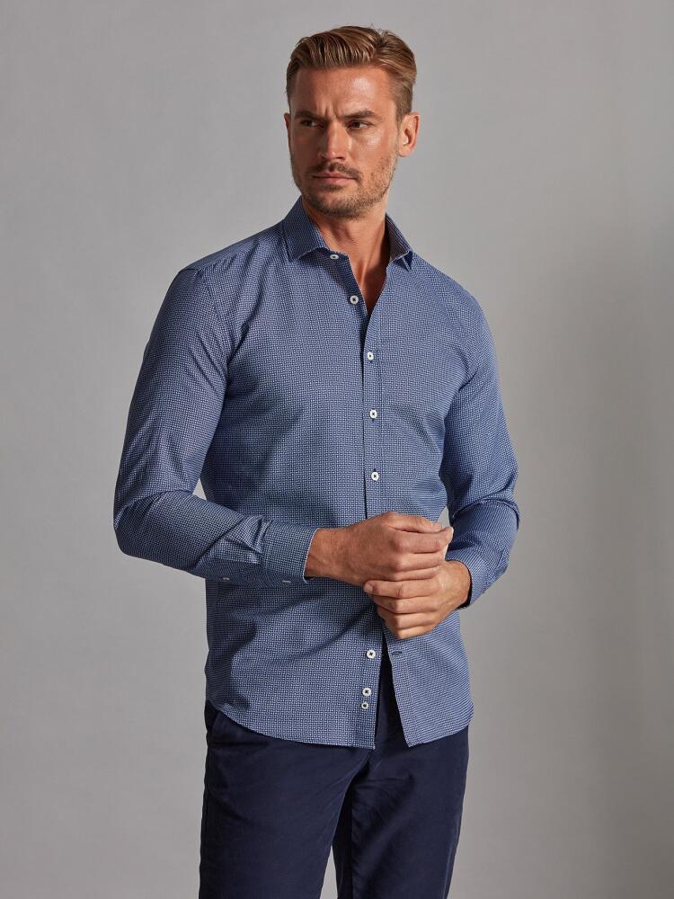Chemise cintrée Dan marine à motifs imprimés Chemises Homme