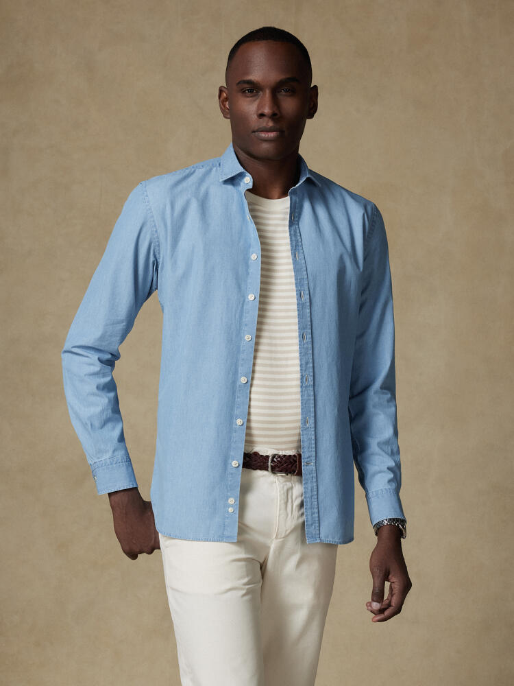 Chemise cintrée Dane en denim ciel Chemises Homme