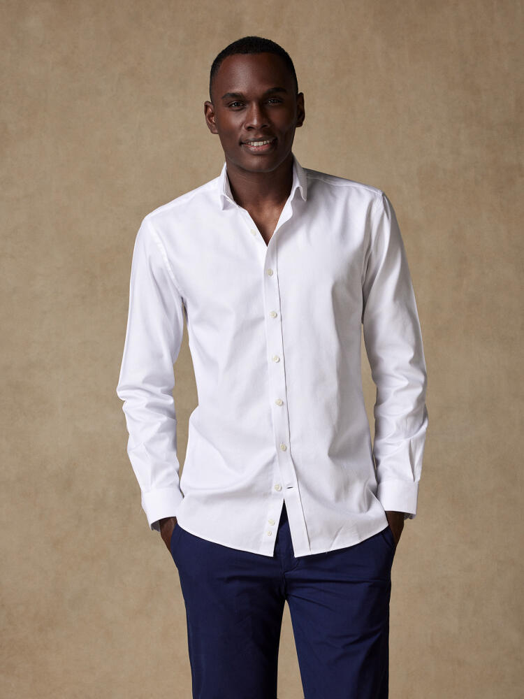 Chemise cintrée Dave texturée blanche Chemises Homme