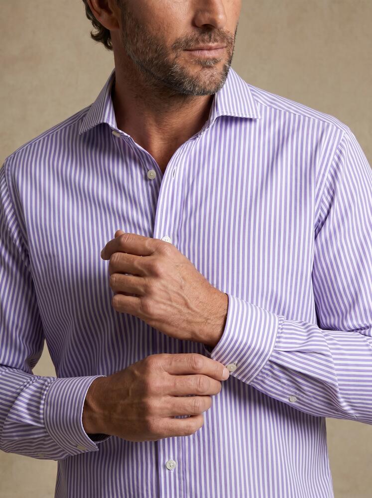 Chemise cintrée Davin à rayures parme Chemises Homme