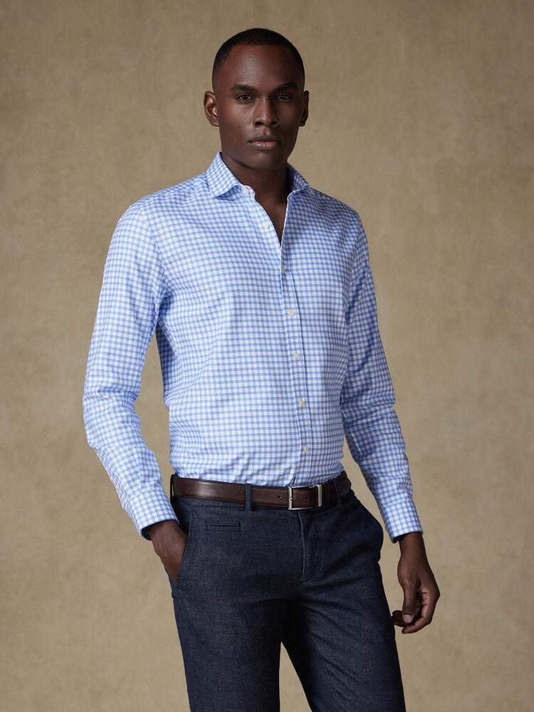 Chemise cintrée Doug à carreaux ciel Chemises Business Slim