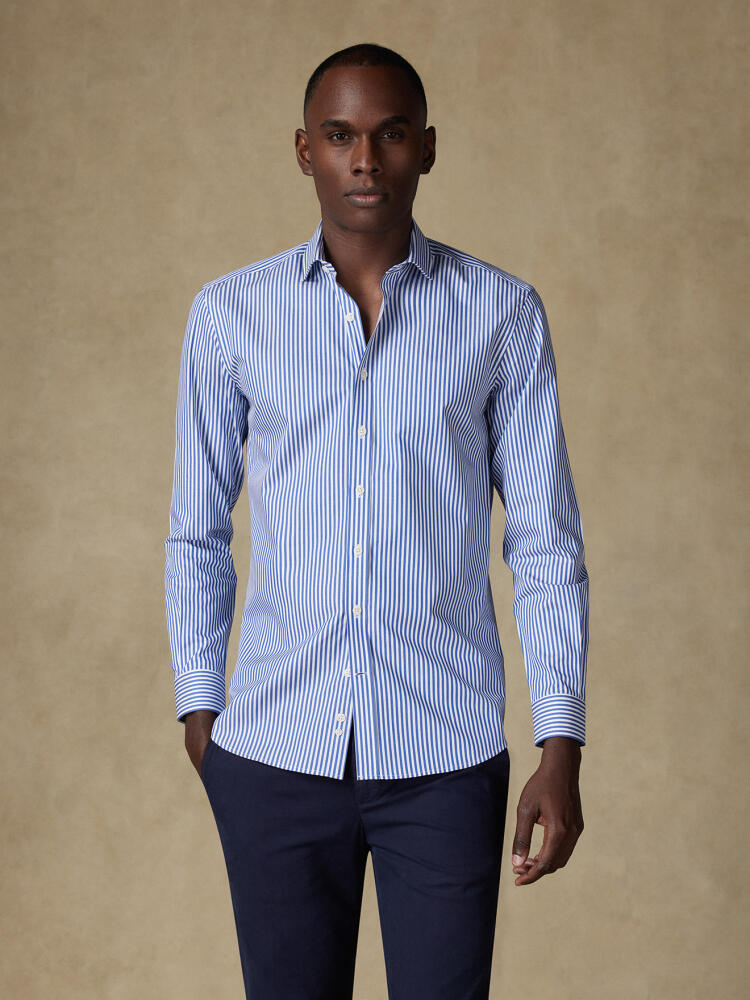 Chemise cintrée Barry à rayures marine - Grande longueur de manches Chemises Homme
