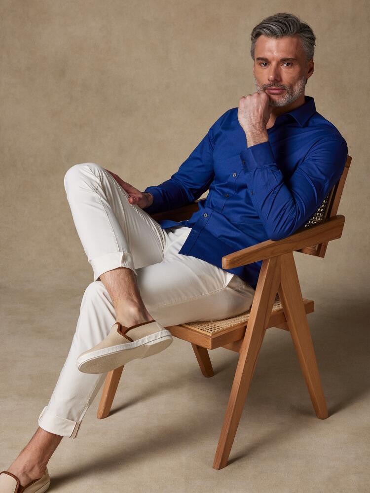 Chemise cintrée Bob en micro-oxford marine - Grande Longueur de Manches Chemises Homme