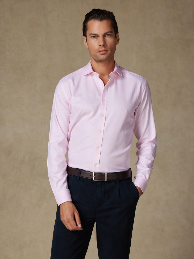 Chemise cintrée en chevron rose   - Grande Longueur de Manches Chemises Homme