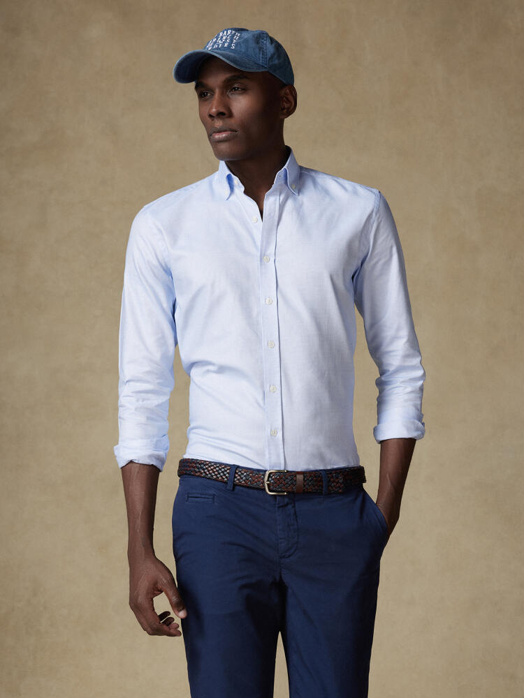 Chemise cintrée en natté ciel - Grande Longueur de Manches Chemises Homme