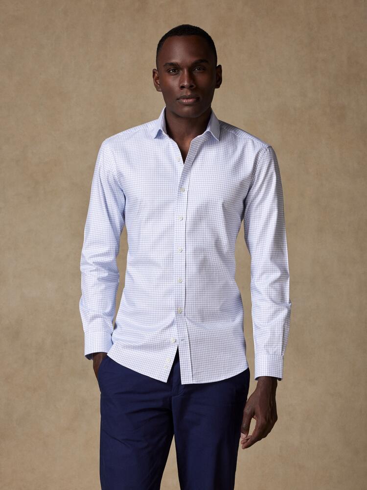 Chemise cintrée Olga à carreaux bleus - Grande Longueur de Manches Chemises Homme