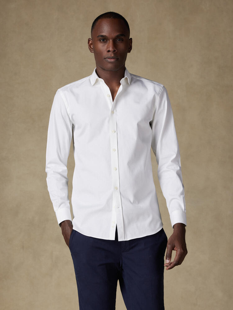 Chemise cintrée en pin point ivoire - Grande Longueur de Manches Chemises Homme