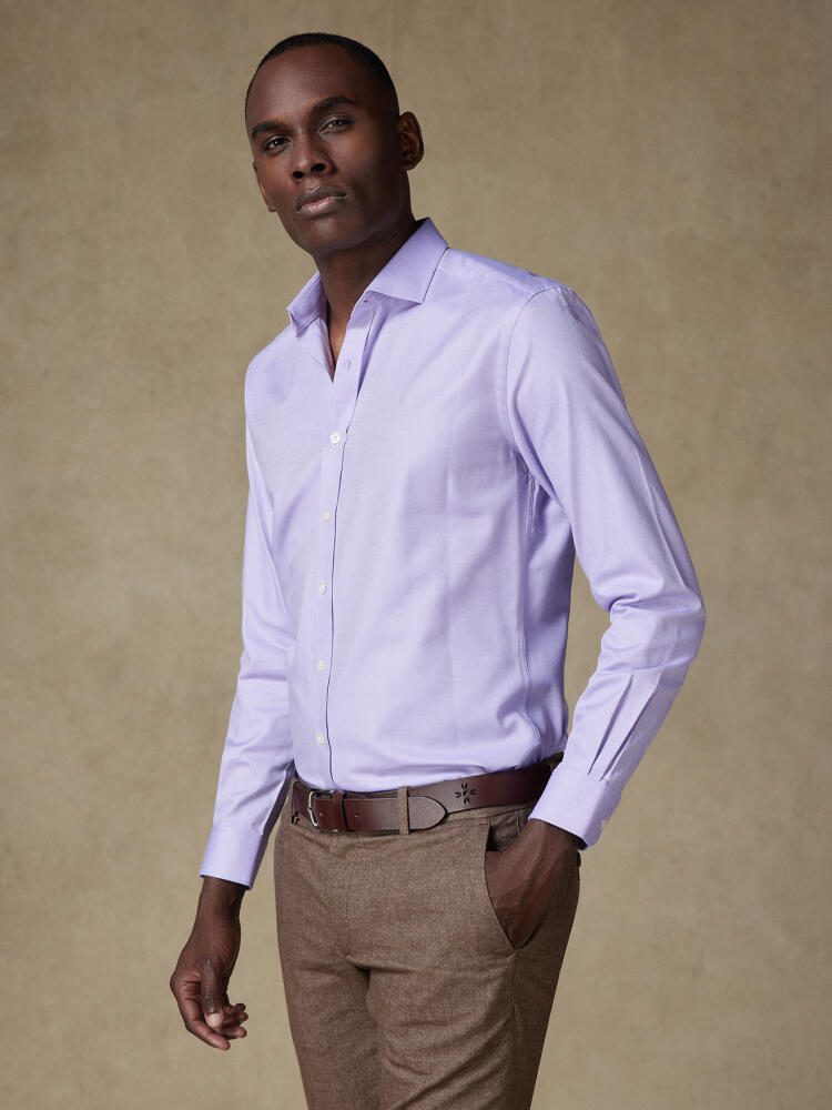 Chemise en twill parme - Grande longueur de manche Chemises Homme