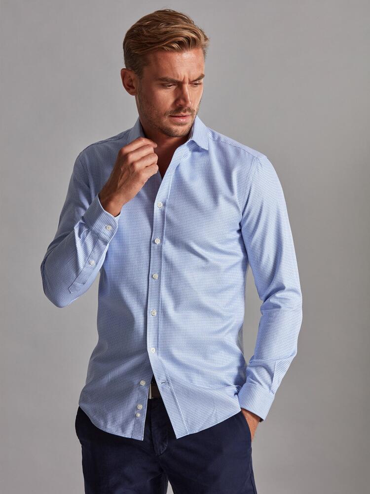 Chemise cintrée Willy en twill ciel - Grande Longueur de Manches Chemises Homme
