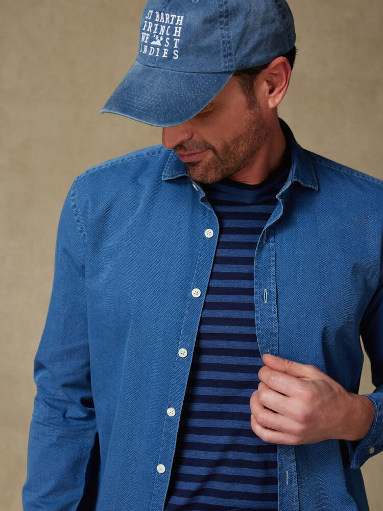 Chemise cintrée Grab indigo Chemises Casual Slim