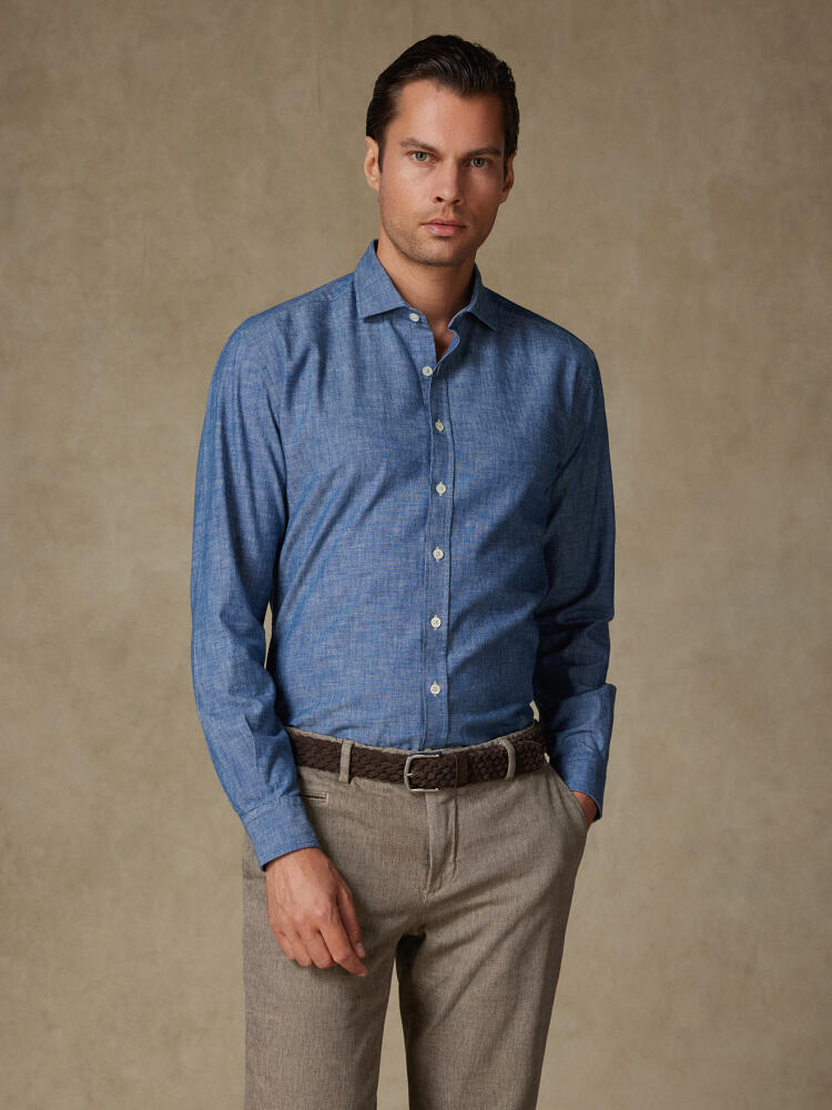 Chemise cintrée Jef en chambray Chemises Casual Slim