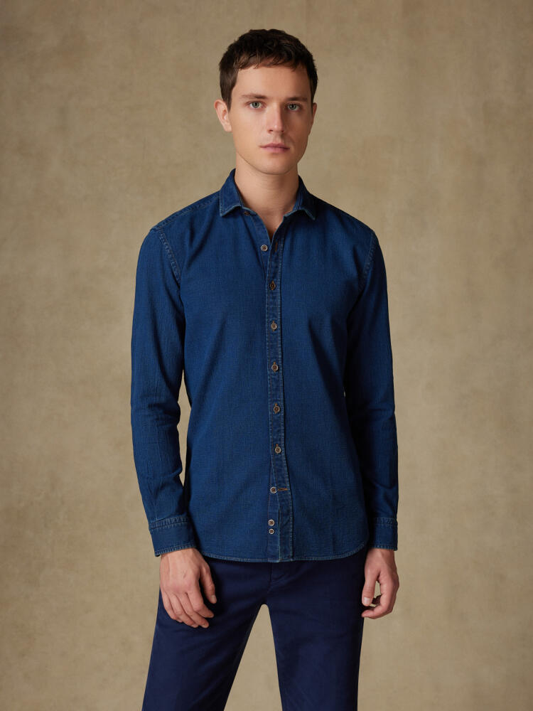 Chemise cintrée Kurt en oxford indigo Chemises Homme