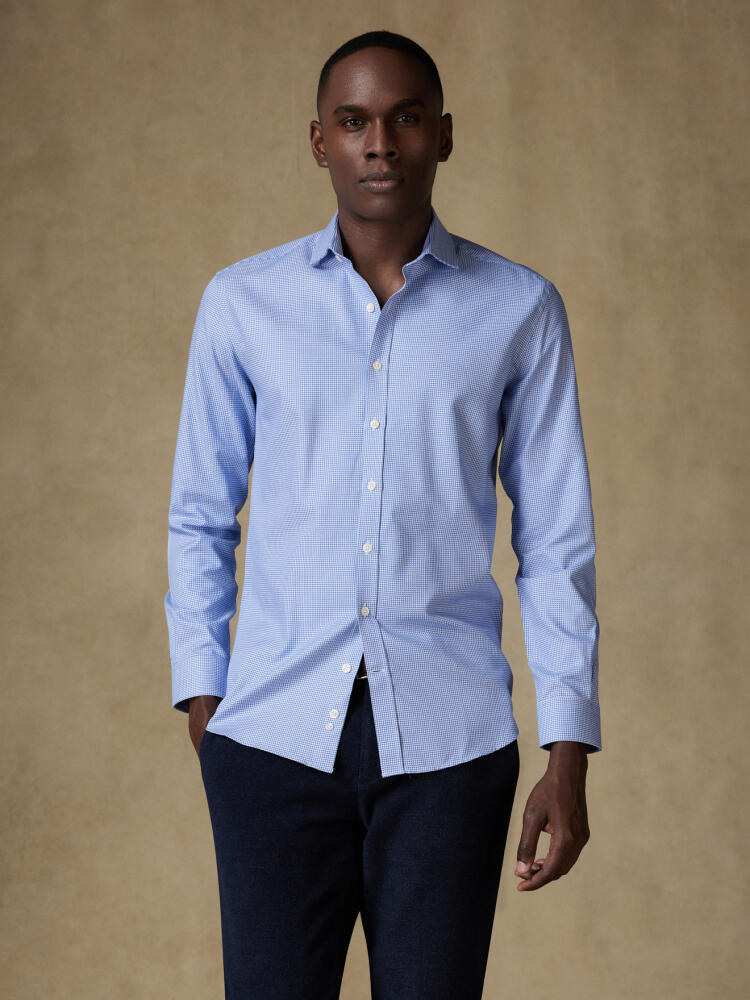 Chemise cintrée Landry en vichy bleu Chemises Homme