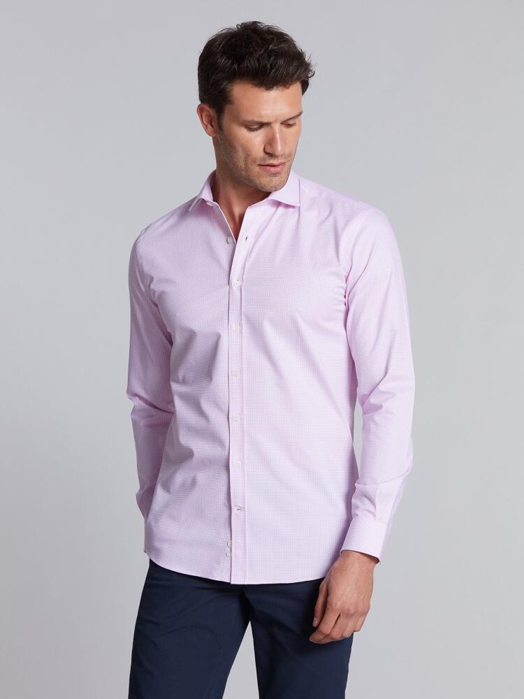 Chemise cintrée Lenny à carreaux rose Chemises Homme