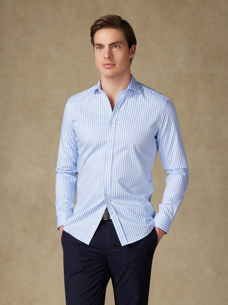 Chemise cintrée Lino à rayures ciel Chemises Homme